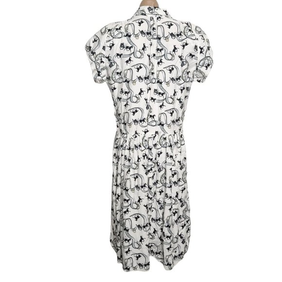 Vintage Patty Woodward Equestrian Horse Print Midi Dress Size Large - Picture 3 of 10